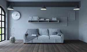 sofa in modern apartment setting